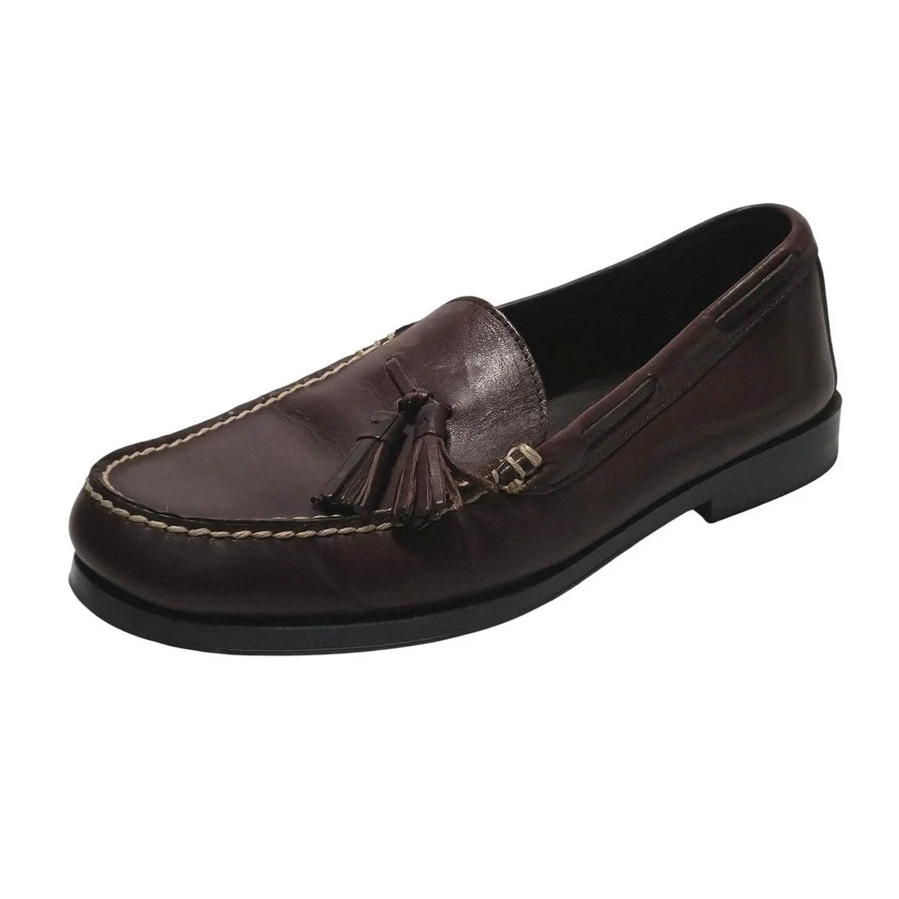 Eastland Mens 10 M Tassel Loafers Brown Leather Slip On Dress Shoes
